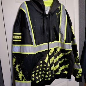 Men's Black and Yellow Military Jacket